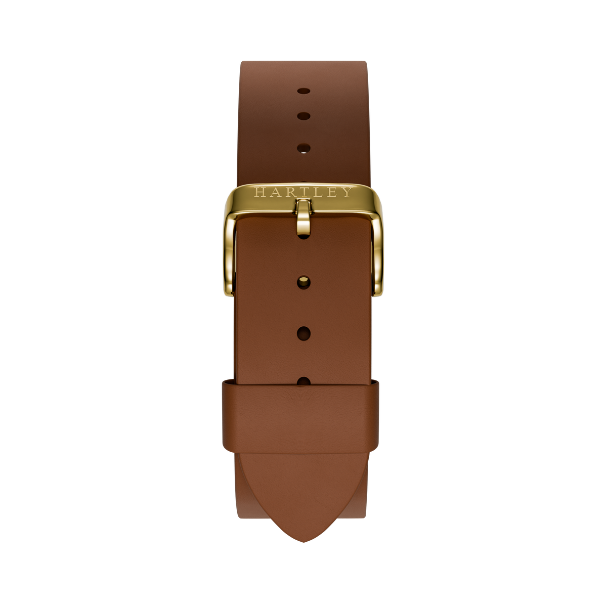 BROWN LEATHER STRAP WITH GOLD BUCKLE