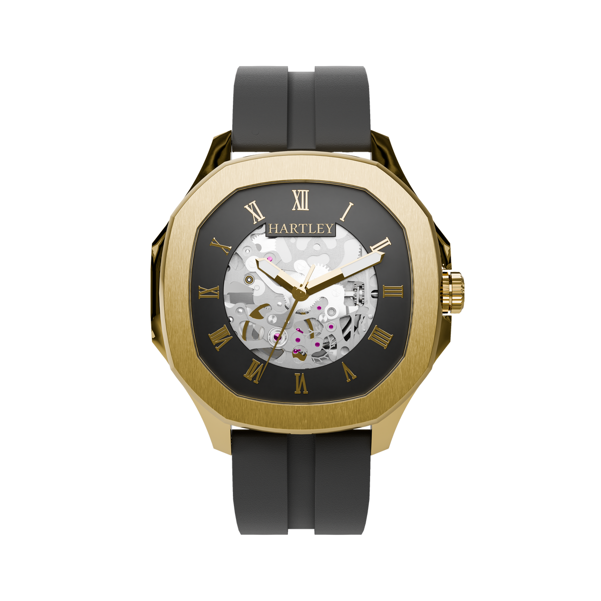 HARTLEY LEGACY GOLD BLACK SILICONE FRONTAL VIEW