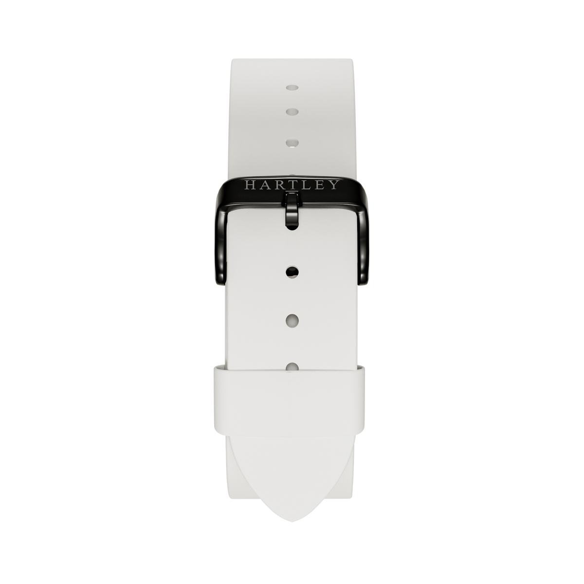 WHITE LEATHER STRAP WITH BLACK BUCKLE