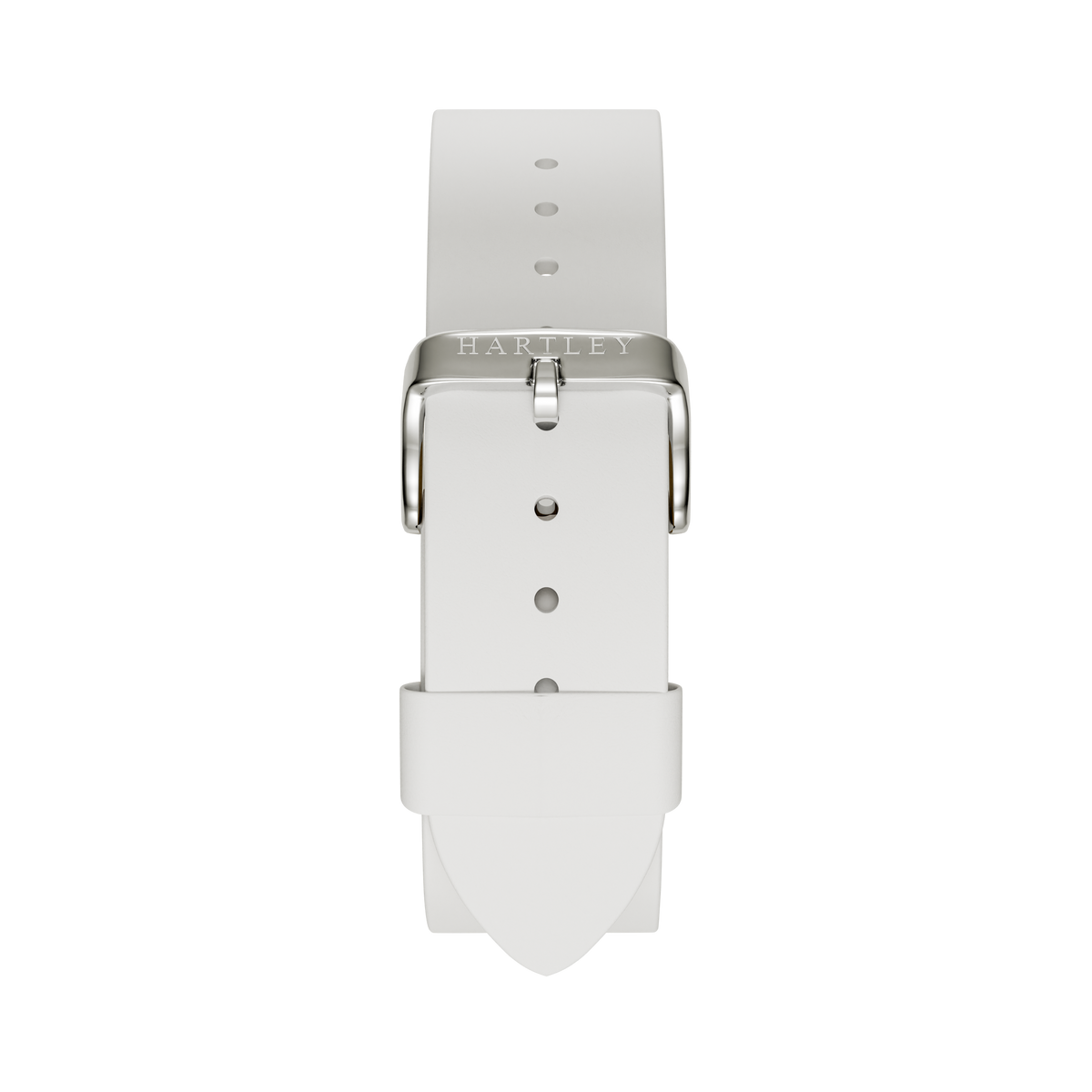 WHITE LEATHER STRAP WITH SILVER BUCKLE