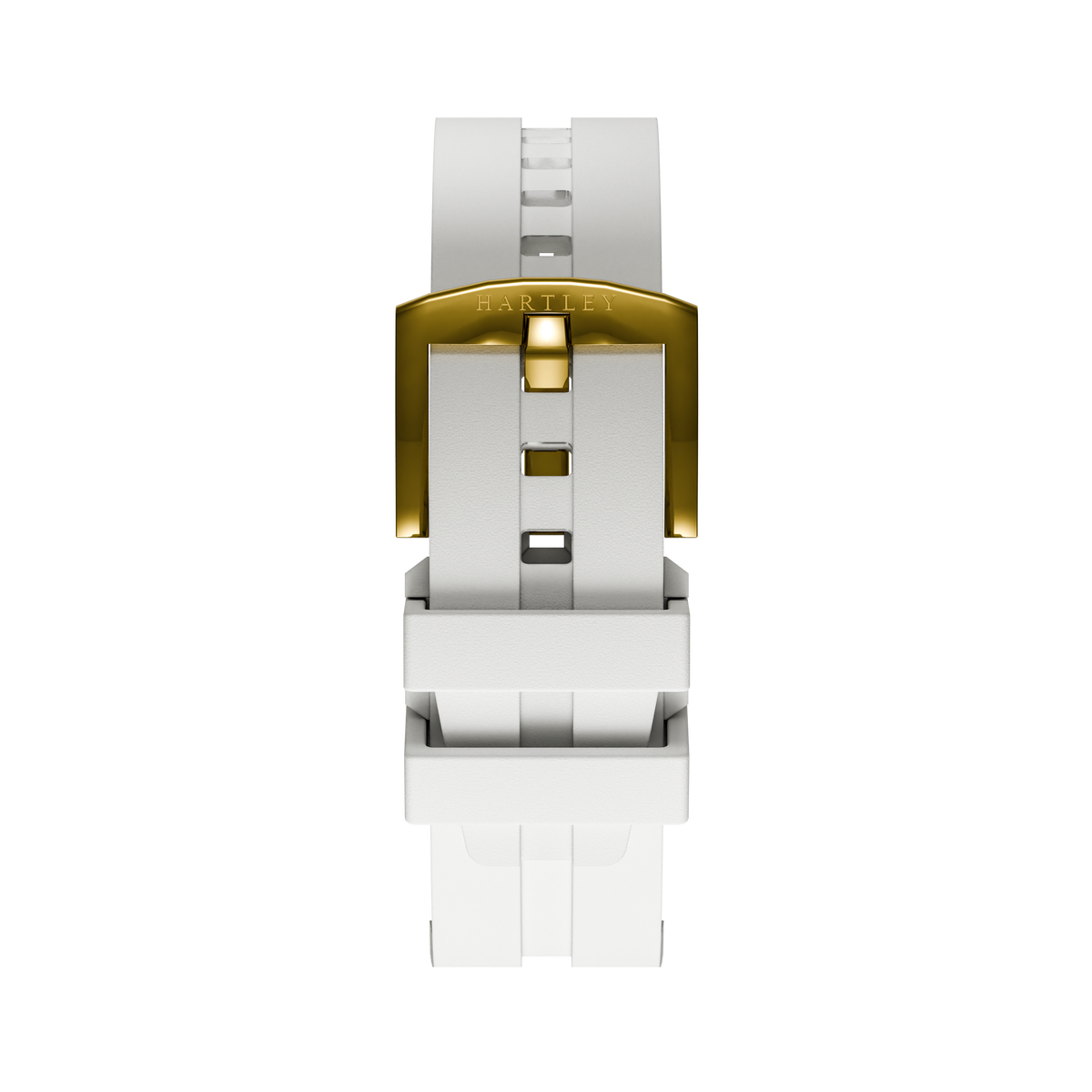 WHITE SILICONE STRAP WITH GOLD BUCKLE